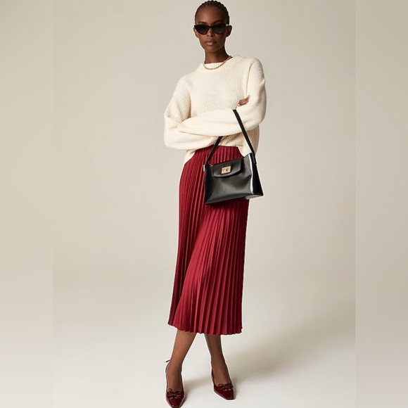 J. Crew Dresses & Skirts - NWT J.Crew Gwyneth Pleated Slip Skirt in Burgundy